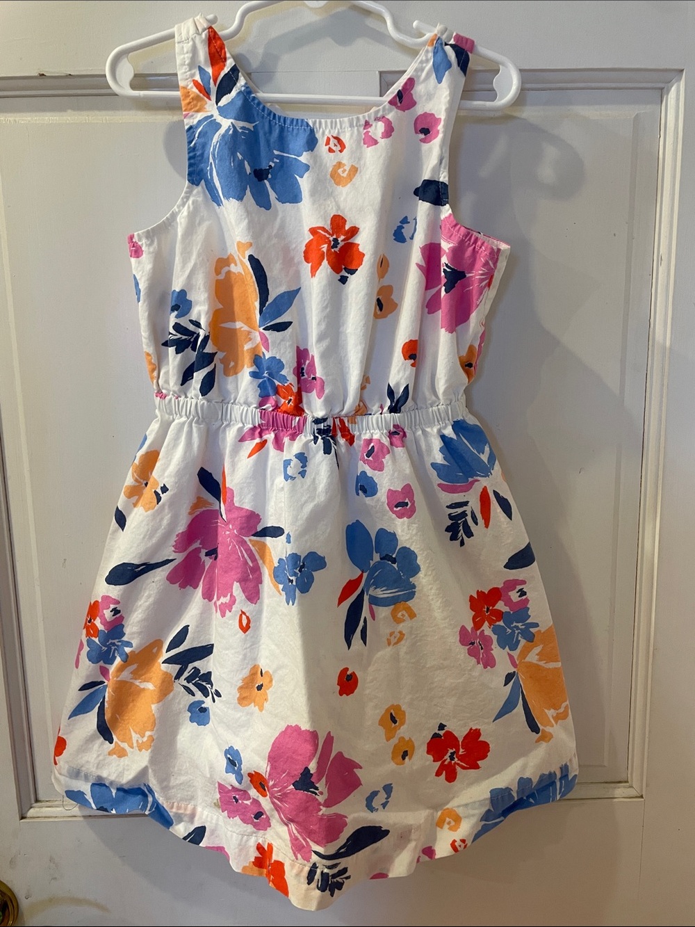 GAP White Floral Sundress with Pink, Blue & Orange Blooms